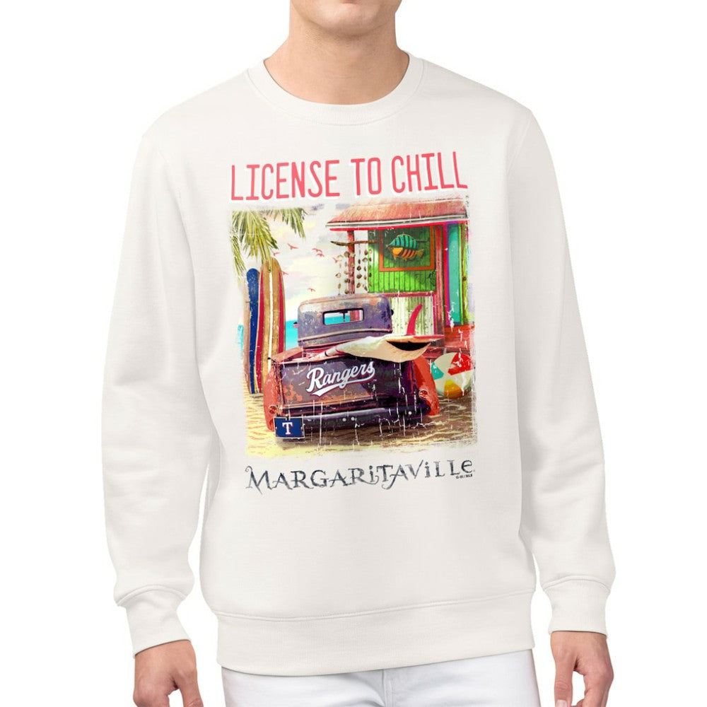 Texas Rangers Margaritaville License to Chill Fleece Sweatshirt Cream