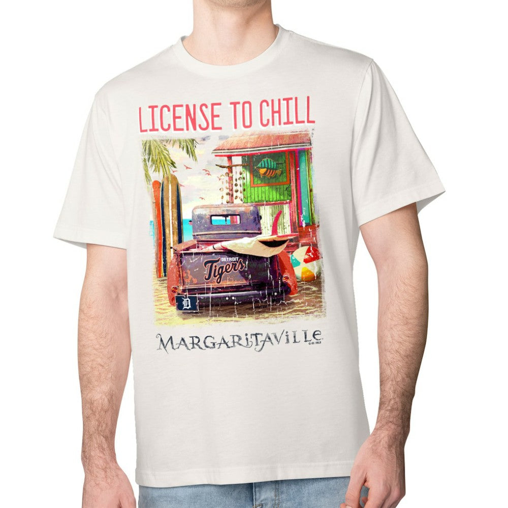Detroit Tigers Margaritaville License to Chill T-Shirt Cream
