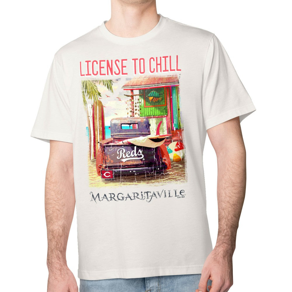 Cincinnati Reds Margaritaville License to Chill T-Shirt Cream