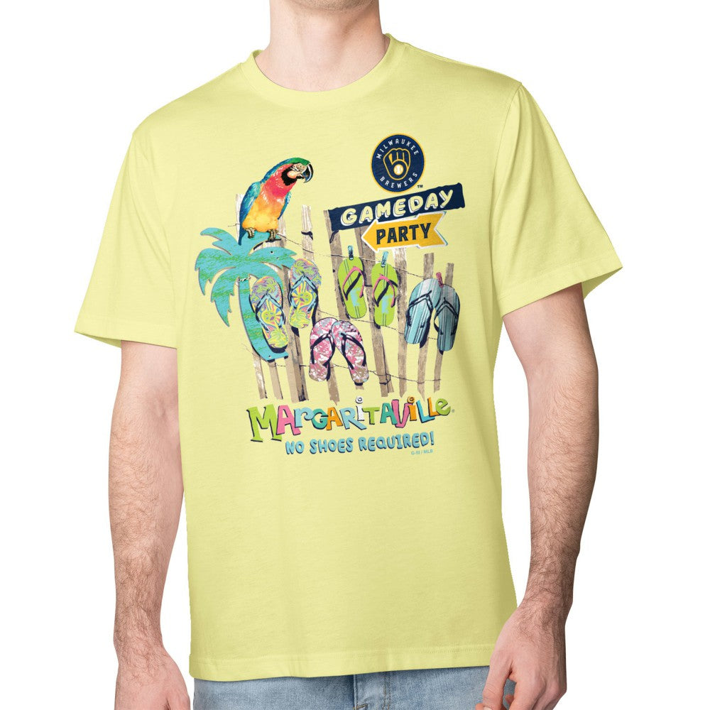 Milwaukee Brewers Margaritaville Gameday Party T-Shirt Yellow