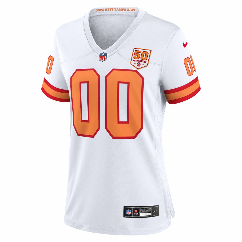 76 Tampa Bay Buccaneers Women's 50th Season Alternate Custom Game Jersey - White cheap