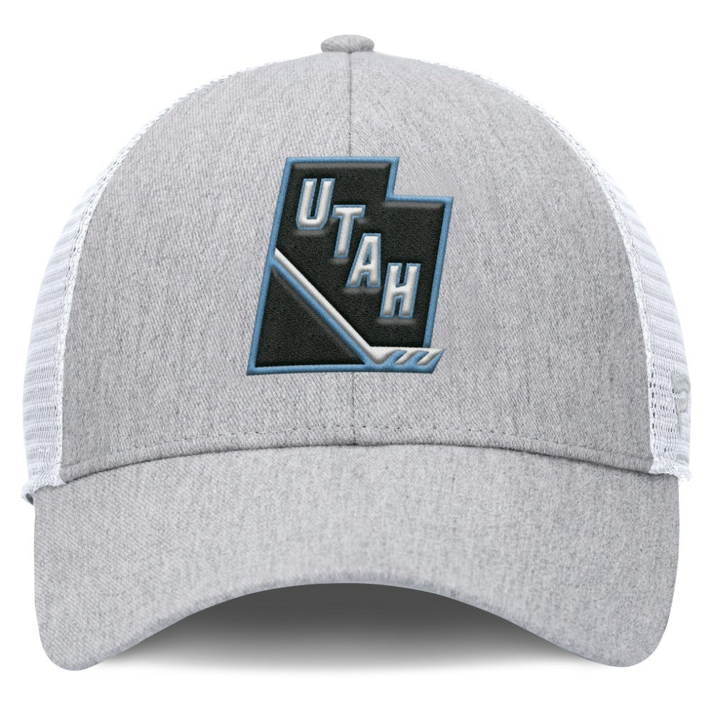Utah Mammoth Fanatics Utah Badge Trucker Adjustable Hat - Gray/White Hats