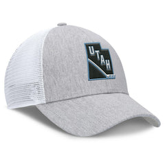 Utah Mammoth Fanatics Utah Badge Trucker Adjustable Hat - Gray/White Hats