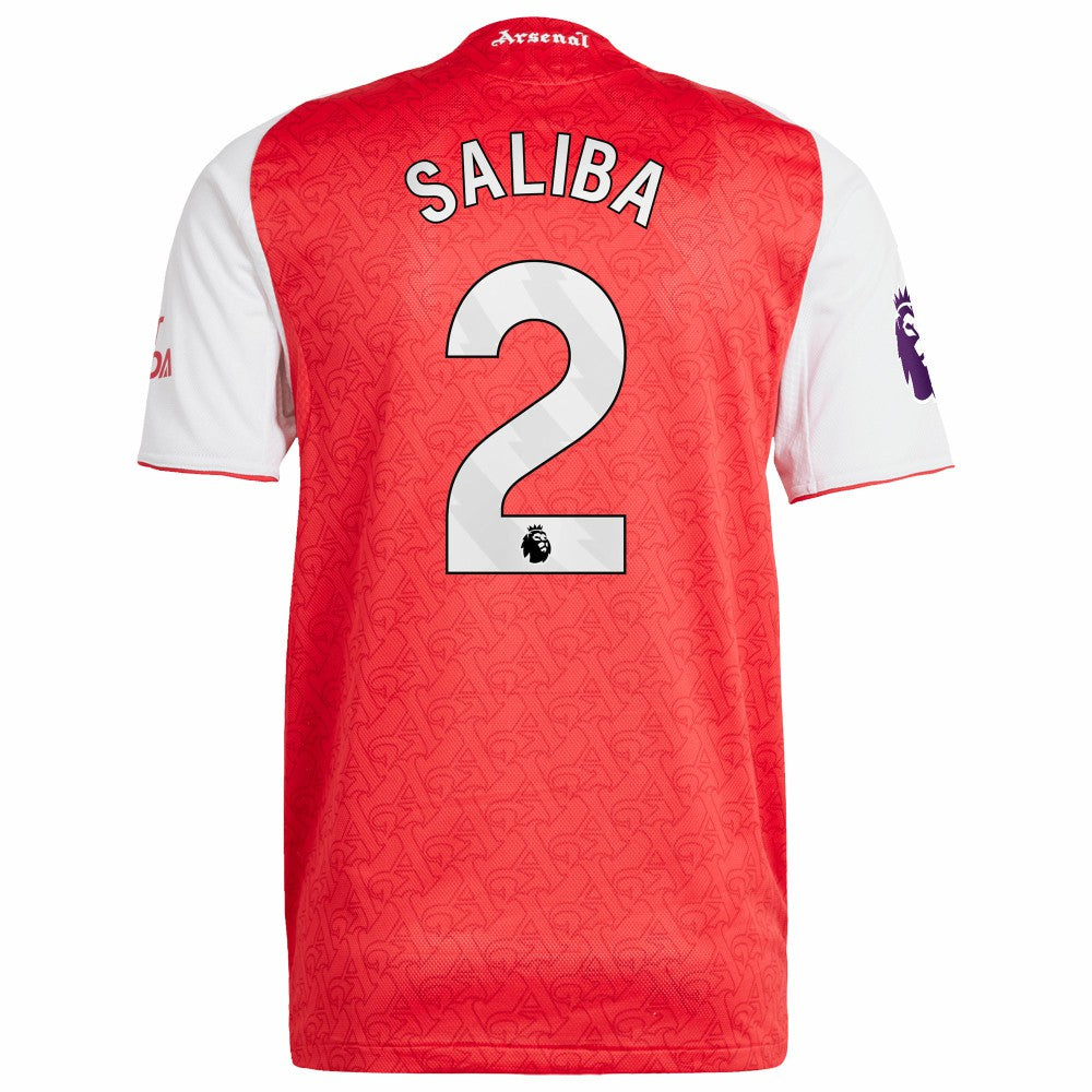William Saliba Arsenal 2025/26 Home Player Jersey - Red for sale