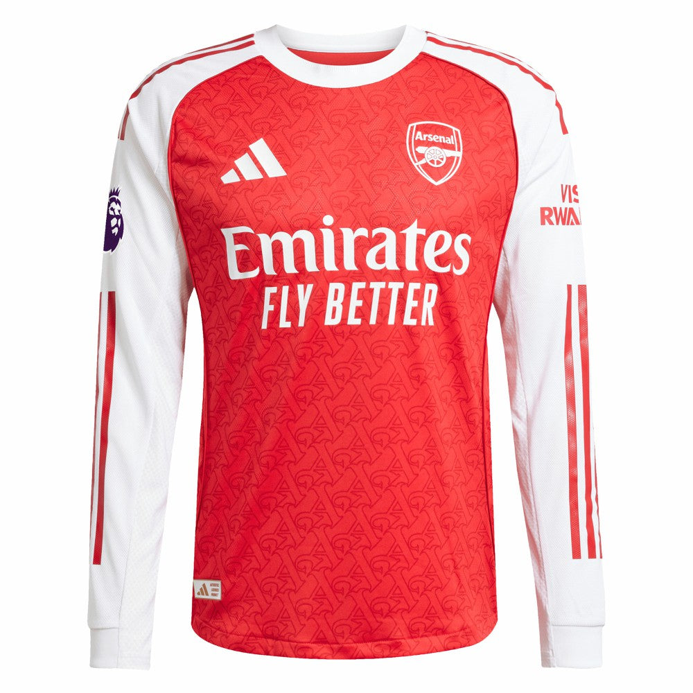 Bukayo Saka Arsenal 2025/26 Home Long Sleeve Player Jersey - Red on sale