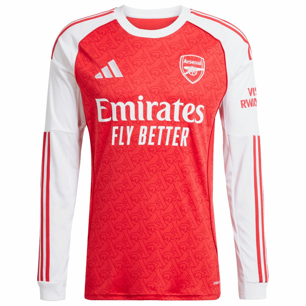 William Saliba Arsenal 2025/26 Home Replica Long Sleeve Player Jersey - Red on sale