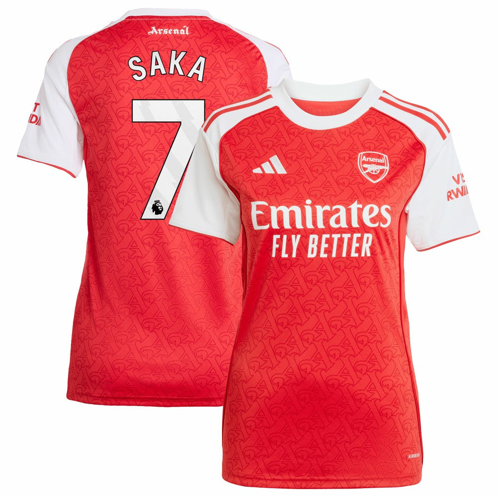 Bukayo Saka Arsenal Women's 2025/26 Home Replica Player Jersey - Red shop