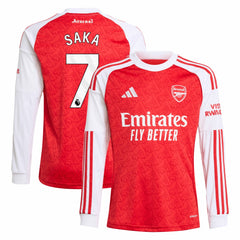 Bukayo Saka Arsenal Youth 2025/26 Home Replica Long Sleeve Player Jersey - Red sale