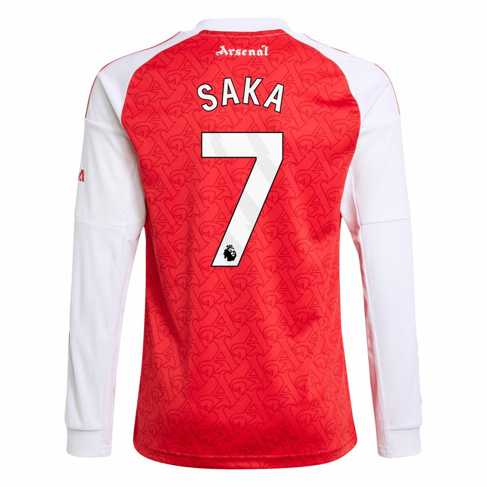 Bukayo Saka Arsenal Youth 2025/26 Home Replica Long Sleeve Player Jersey - Red sale