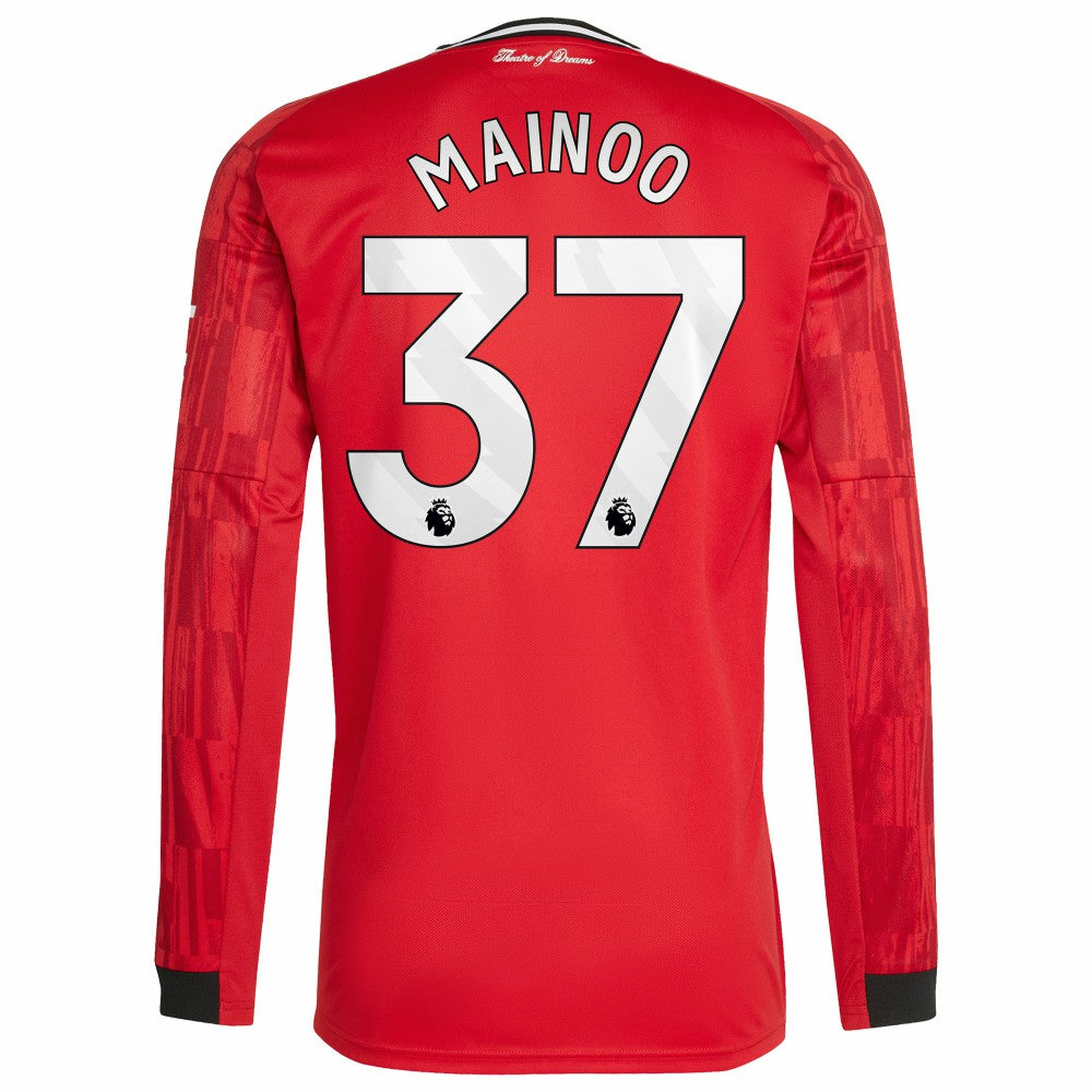 Kobbie Mainoo Manchester United Home 2025/26 Replica Player Long Sleeve Jersey - Red for sale