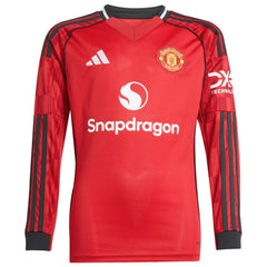 Bruno Fernandes Manchester United Youth Home 2025/26 Replica Player Long Sleeve Jersey - Red shop