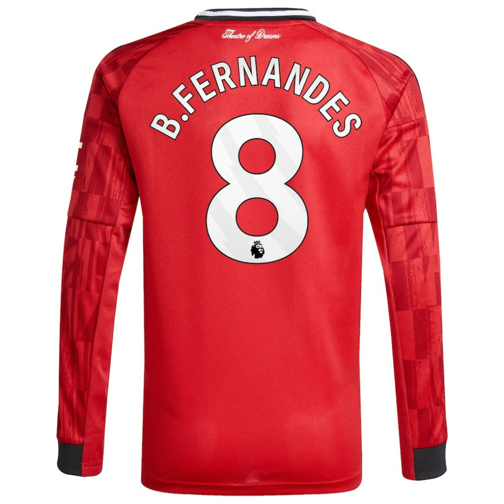 Bruno Fernandes Manchester United Youth Home 2025/26 Replica Player Long Sleeve Jersey - Red shop