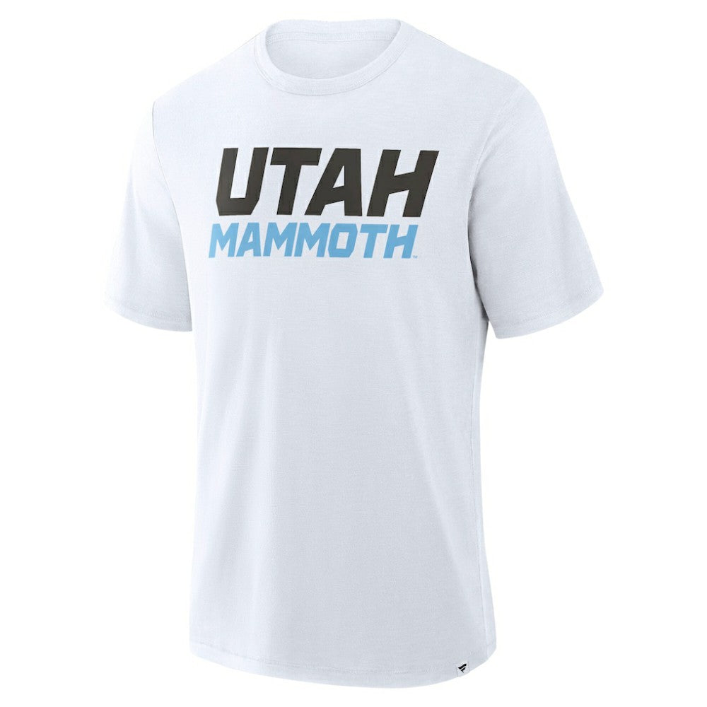 Utah Mammoth Fanatics Wordmark Stadium Slub T-Shirt - White T-shirts