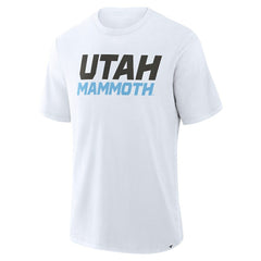 Utah Mammoth Fanatics Wordmark Stadium Slub T-Shirt - White T-shirts
