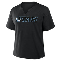 Utah Mammoth Fanatics Women's Combo Stadium Slub Boxy T-Shirt - Black T-shirts