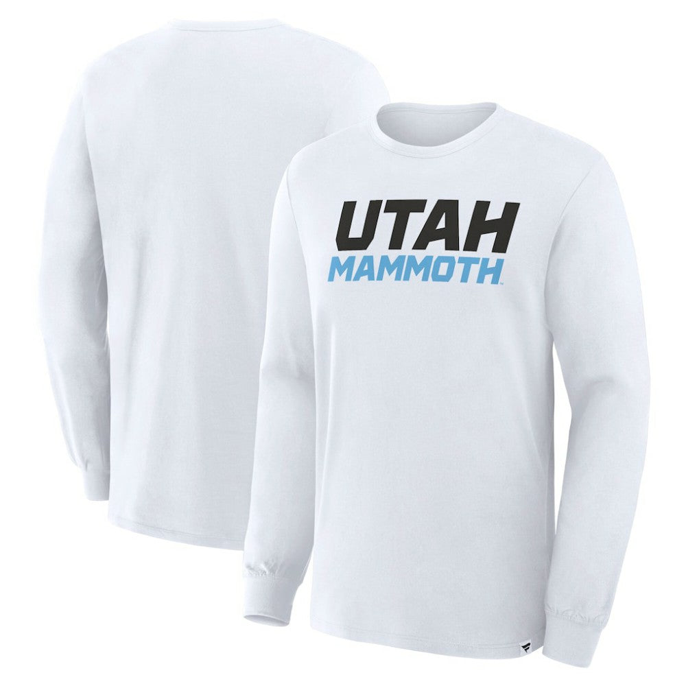 Utah Mammoth Fanatics Wordmark Legacy Long Sleeve T-Shirt - White T-shirts