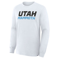 Utah Mammoth Fanatics Wordmark Legacy Long Sleeve T-Shirt - White T-shirts