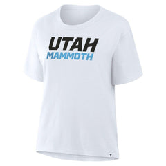 Utah Mammoth Fanatics Women's Wordmark Legacy T-Shirt - White T-shirts