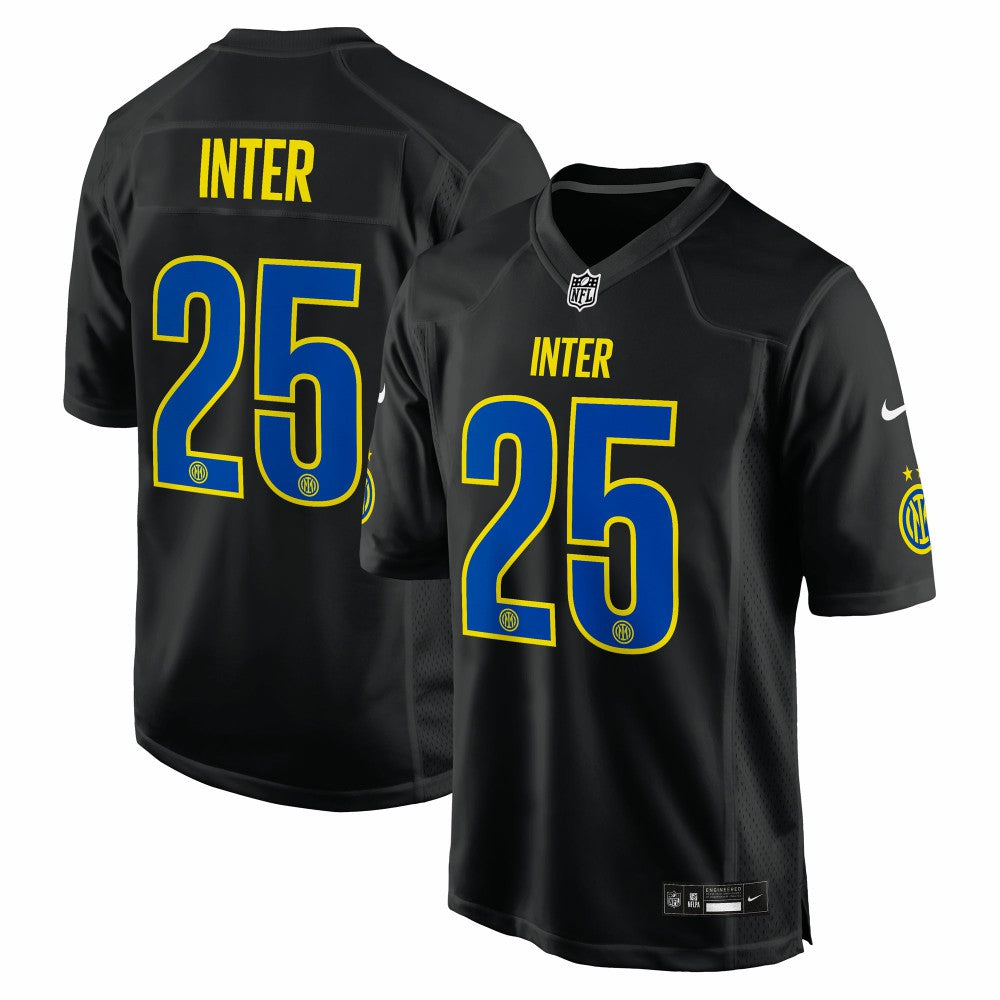 Inter Milan 2025 Soccer x NFL Game Jersey - Black discount