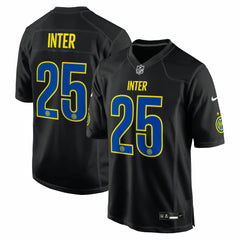 Inter Milan 2025 Soccer x NFL Game Jersey - Black discount
