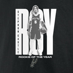 Stephon Castle San Antonio Spurs 2025 NBA Rookie of the Year T-Shirt - Black discount