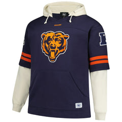 Chicago Bears '47 Big & Tall Split Zone Cornerback V-Neck Hoodie - Navy on sale