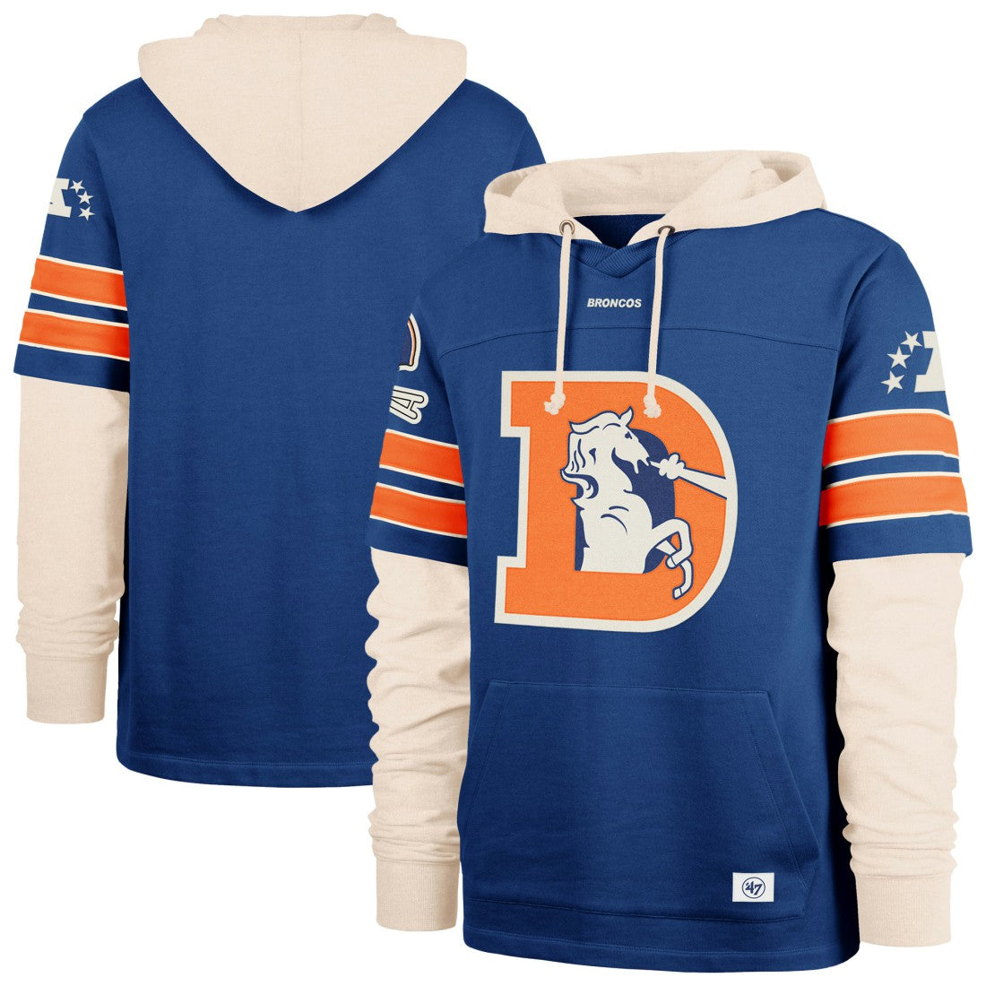 Denver Broncos '47 Big & Tall Split Zone Cornerback Hoodie - Royal outlet