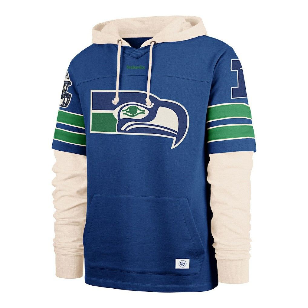 Seattle Seahawks '47 Big & Tall Split Zone Cornerback Hoodie - Royal cheap