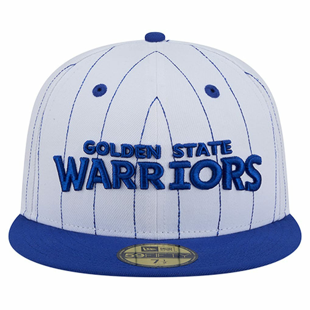 Golden State Warriors Wordmark Pinstripe 59FIFTY Fitted Hat sale - White online