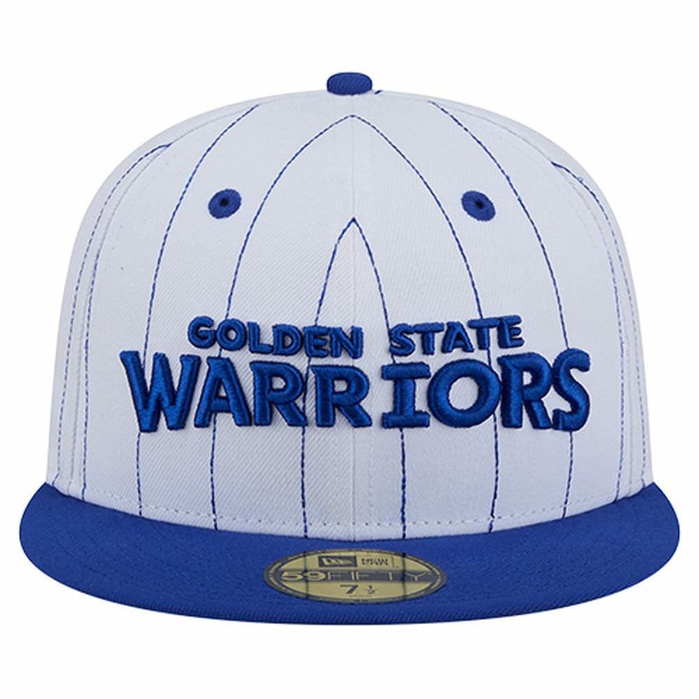Golden State Warriors Wordmark Pinstripe 59FIFTY Fitted Hat sale - White online
