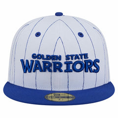 Golden State Warriors Wordmark Pinstripe 59FIFTY Fitted Hat sale - White online