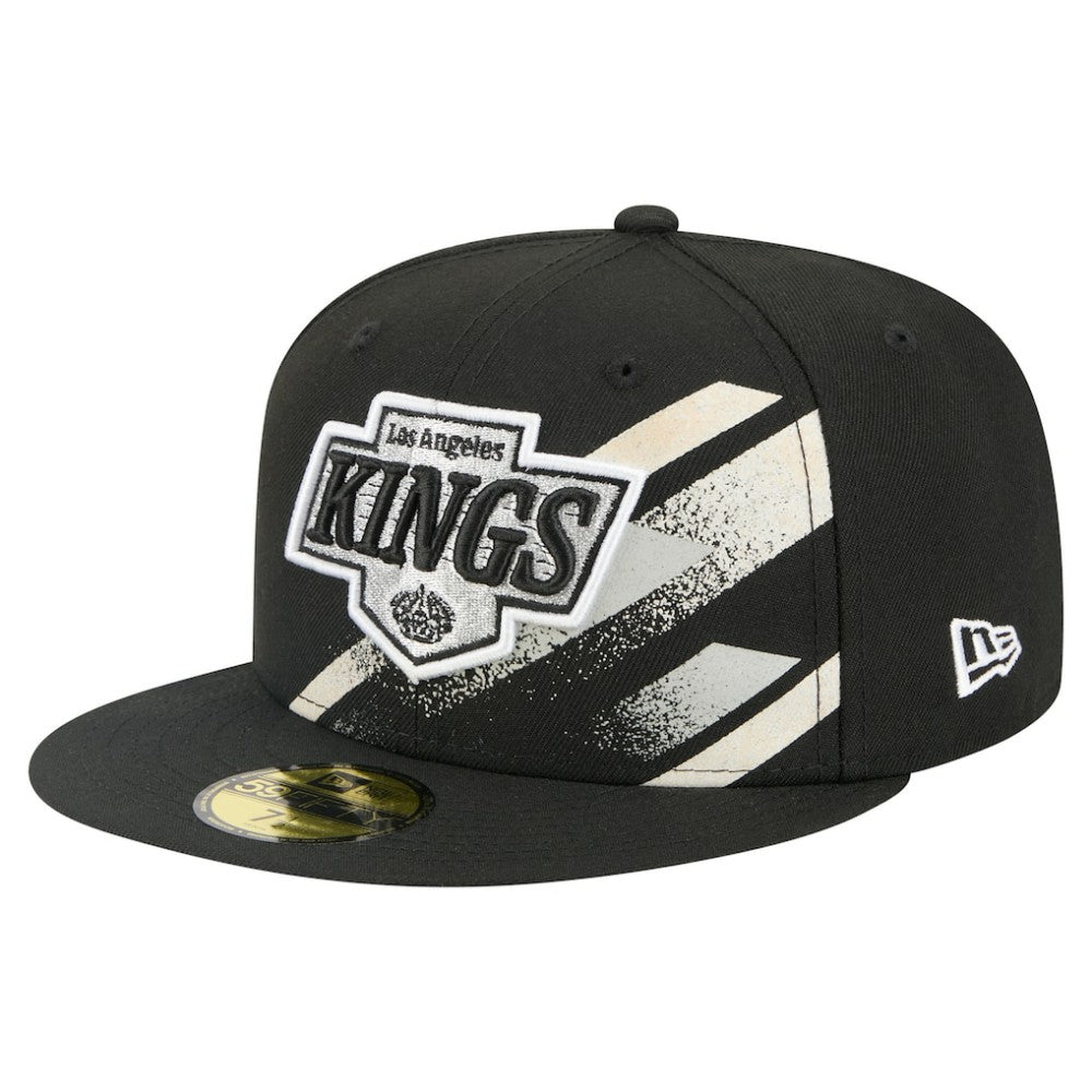 Los Angeles Kings New Era Faded Lines 59FIFTY Fitted Hat - Black Hats