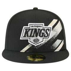 Los Angeles Kings New Era Faded Lines 59FIFTY Fitted Hat - Black Hats