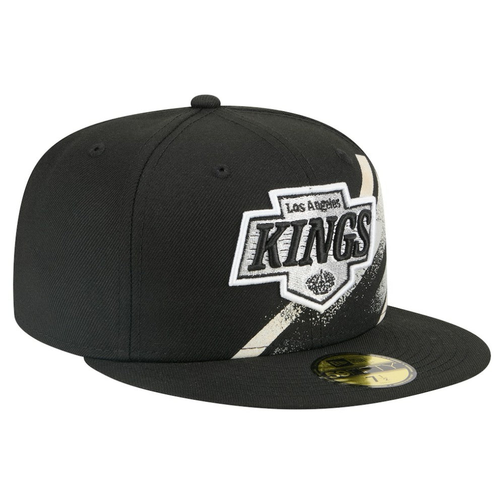 Los Angeles Kings New Era Faded Lines 59FIFTY Fitted Hat - Black Hats