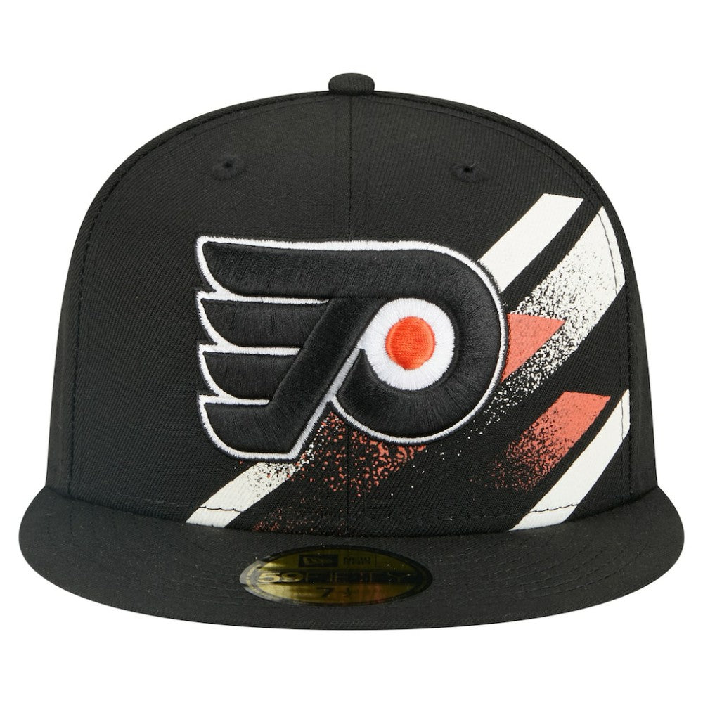 Philadelphia Flyers New Era Faded Lines 59FIFTY Fitted Hat - Black Hats