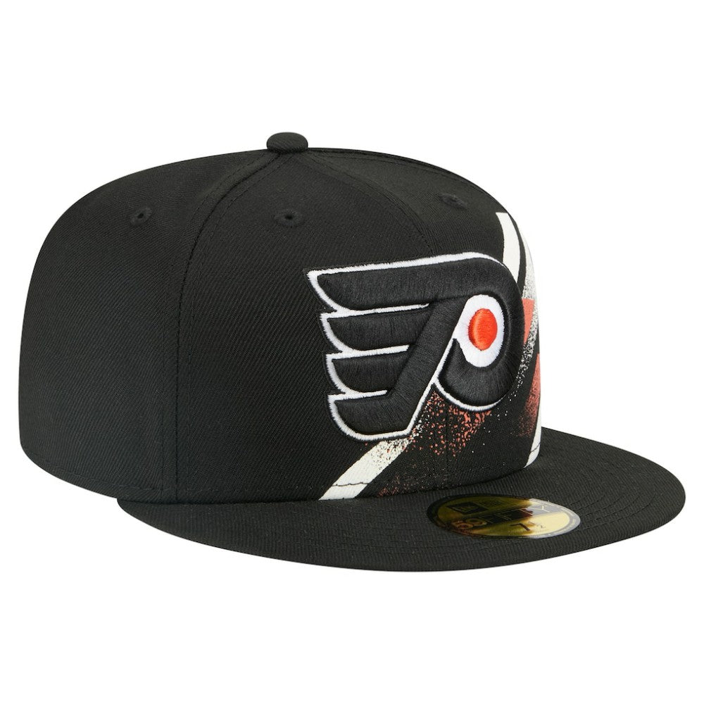 Philadelphia Flyers New Era Faded Lines 59FIFTY Fitted Hat - Black Hats