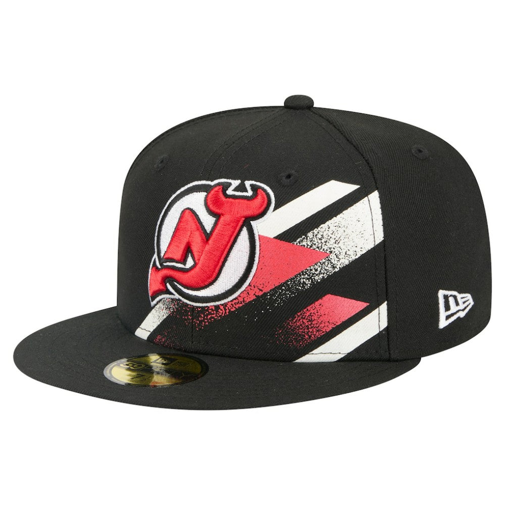 New Jersey Devils New Era Faded Lines 59FIFTY Fitted Hat - Black Jerseys