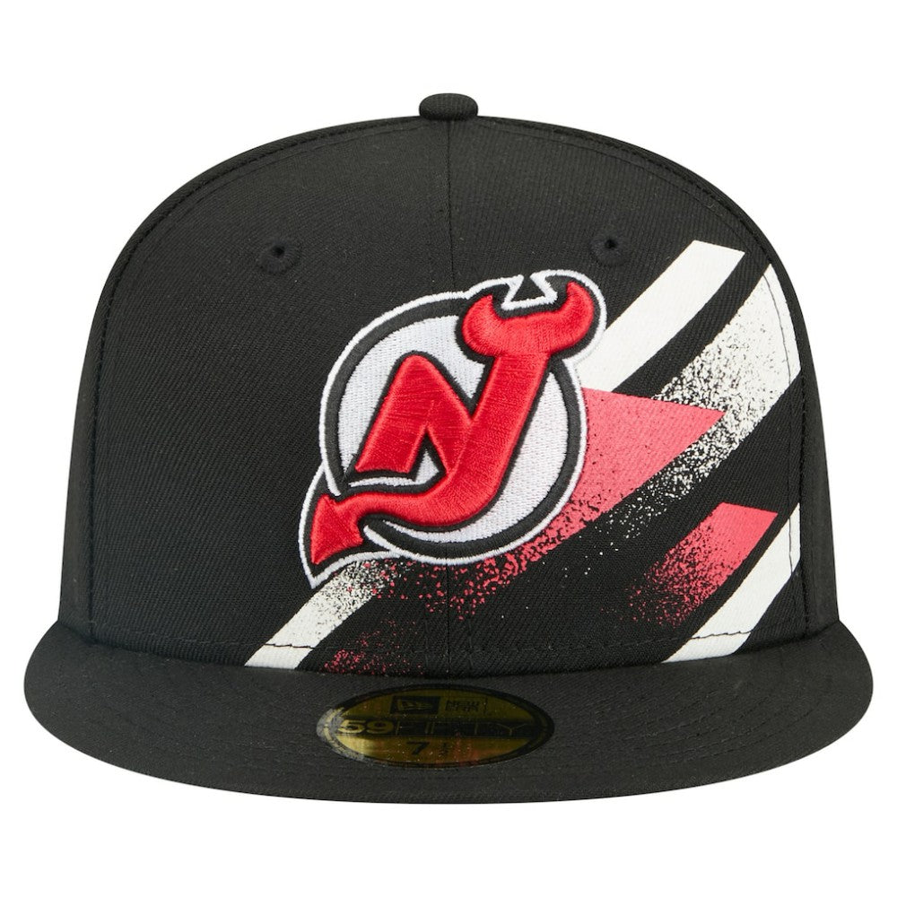 New Jersey Devils New Era Faded Lines 59FIFTY Fitted Hat - Black Jerseys