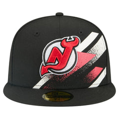 New Jersey Devils New Era Faded Lines 59FIFTY Fitted Hat - Black Jerseys