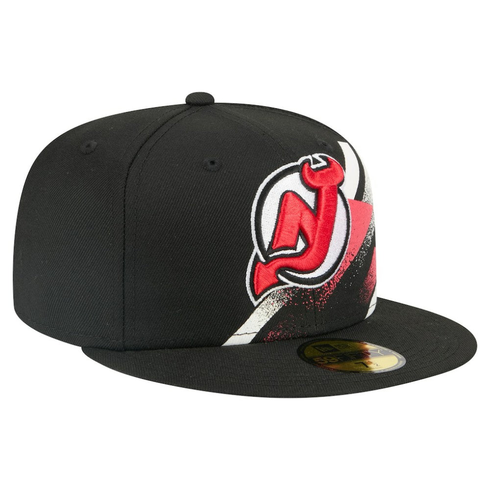 New Jersey Devils New Era Faded Lines 59FIFTY Fitted Hat - Black Jerseys