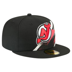 New Jersey Devils New Era Faded Lines 59FIFTY Fitted Hat - Black Jerseys