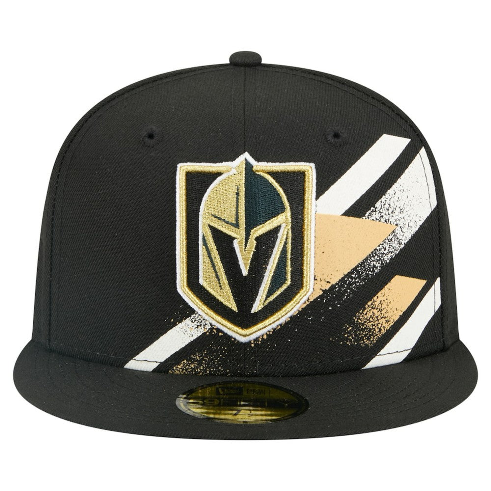 Vegas Golden Knights New Era Faded Lines 59FIFTY Fitted Hat - Black Hats