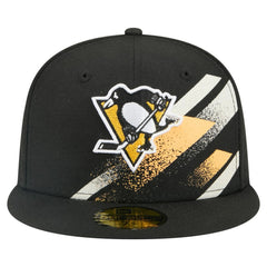 Pittsburgh Penguins New Era Faded Lines 59FIFTY Fitted Hat - Black Hats