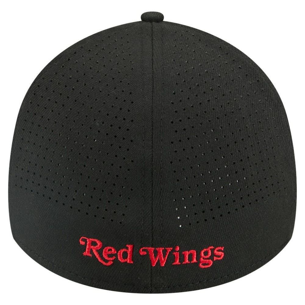 Detroit Red Wings New Era 39THIRTY A-Frame Perforated Flex Hat - Black Hats