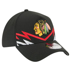 Chicago Blackhawks New Era 39THIRTY A-Frame Perforated Flex Hat - Black Hats