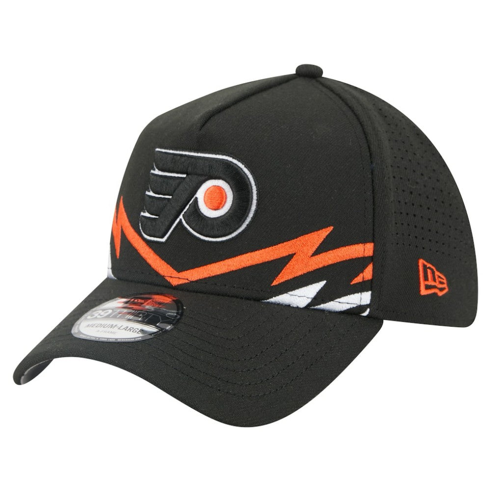 Philadelphia Flyers New Era 39THIRTY A-Frame Perforated Flex Hat - Black Hats