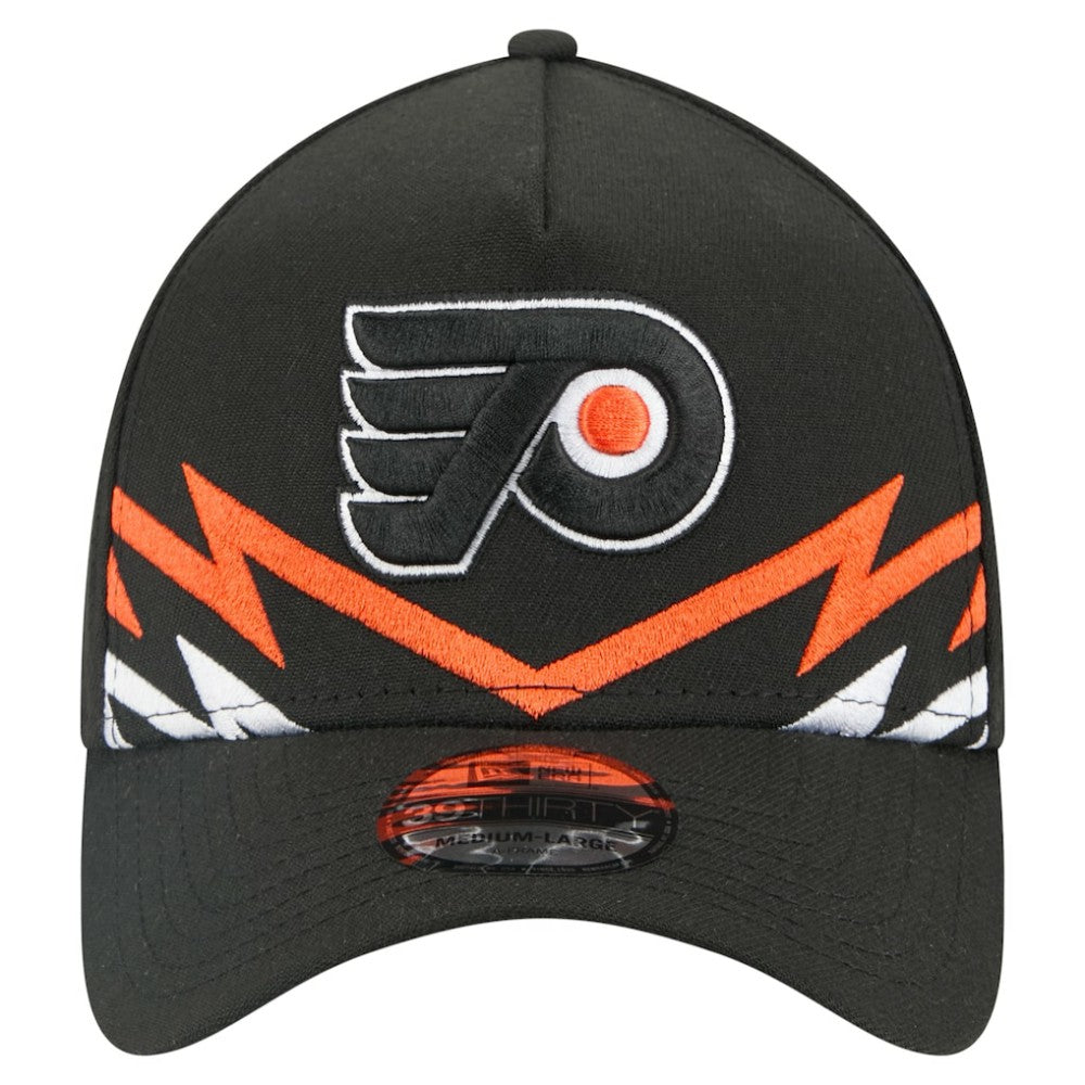 Philadelphia Flyers New Era 39THIRTY A-Frame Perforated Flex Hat - Black Hats