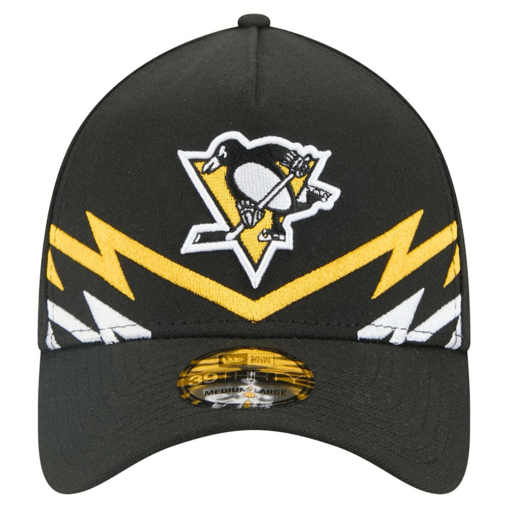 Pittsburgh Penguins New Era 39THIRTY A-Frame Perforated Flex Hat - Black Hats