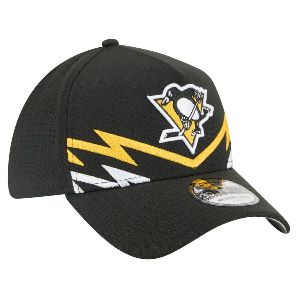 Pittsburgh Penguins New Era 39THIRTY A-Frame Perforated Flex Hat - Black Hats