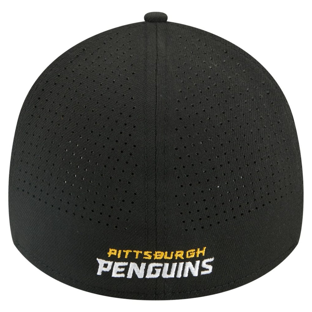 Pittsburgh Penguins New Era 39THIRTY A-Frame Perforated Flex Hat - Black Hats